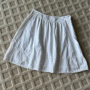 Vintage Y2K Hillard & Hanson White 100% Cotton Eyelet Trim Skirt Size 8 Beach